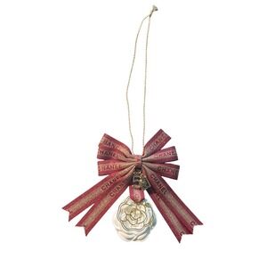 CHANEL Limited Edition Holiday Ornament Diffuser Camelia Stone Ribbon w/4 Charms